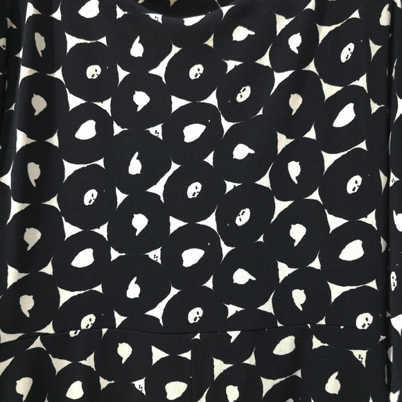 MAX STUDIO Vintage Black White Abstract Puff Sleeve Vneck Dress, Witchy, M - Picture 14 of 15
